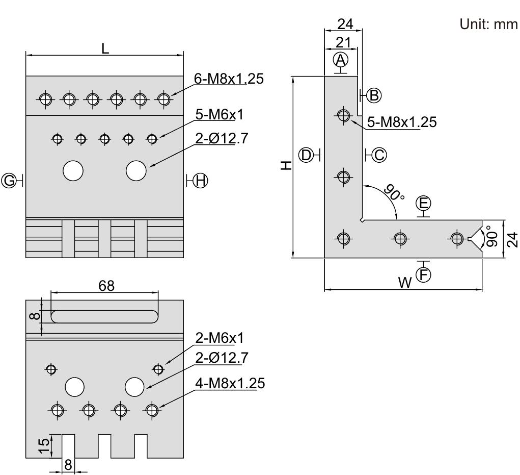 Правая угловая пластина INSIZE 6547